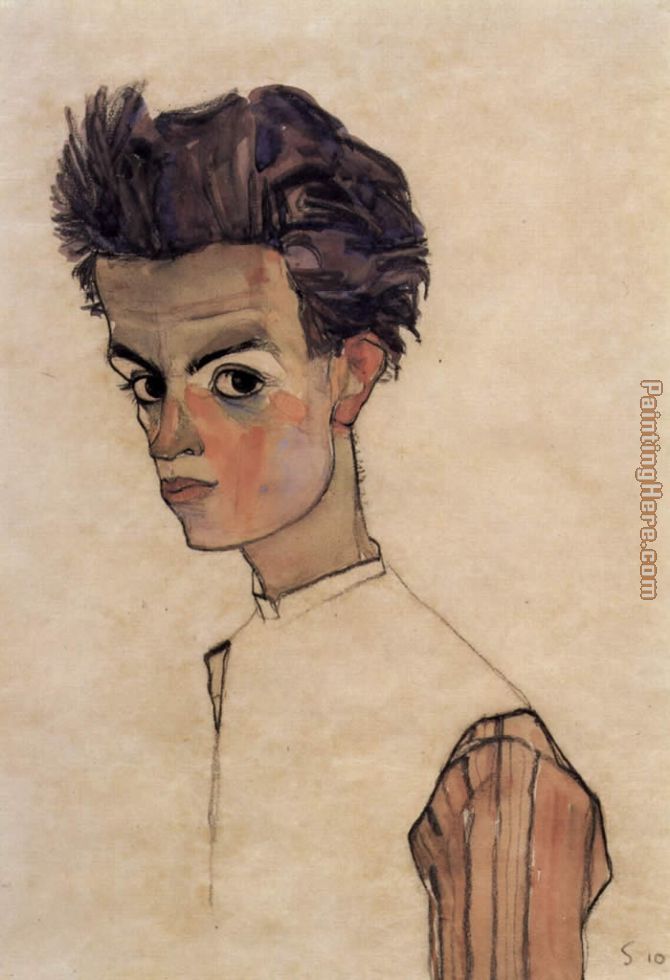 Self Portrait painting - Egon Schiele Self Portrait art painting